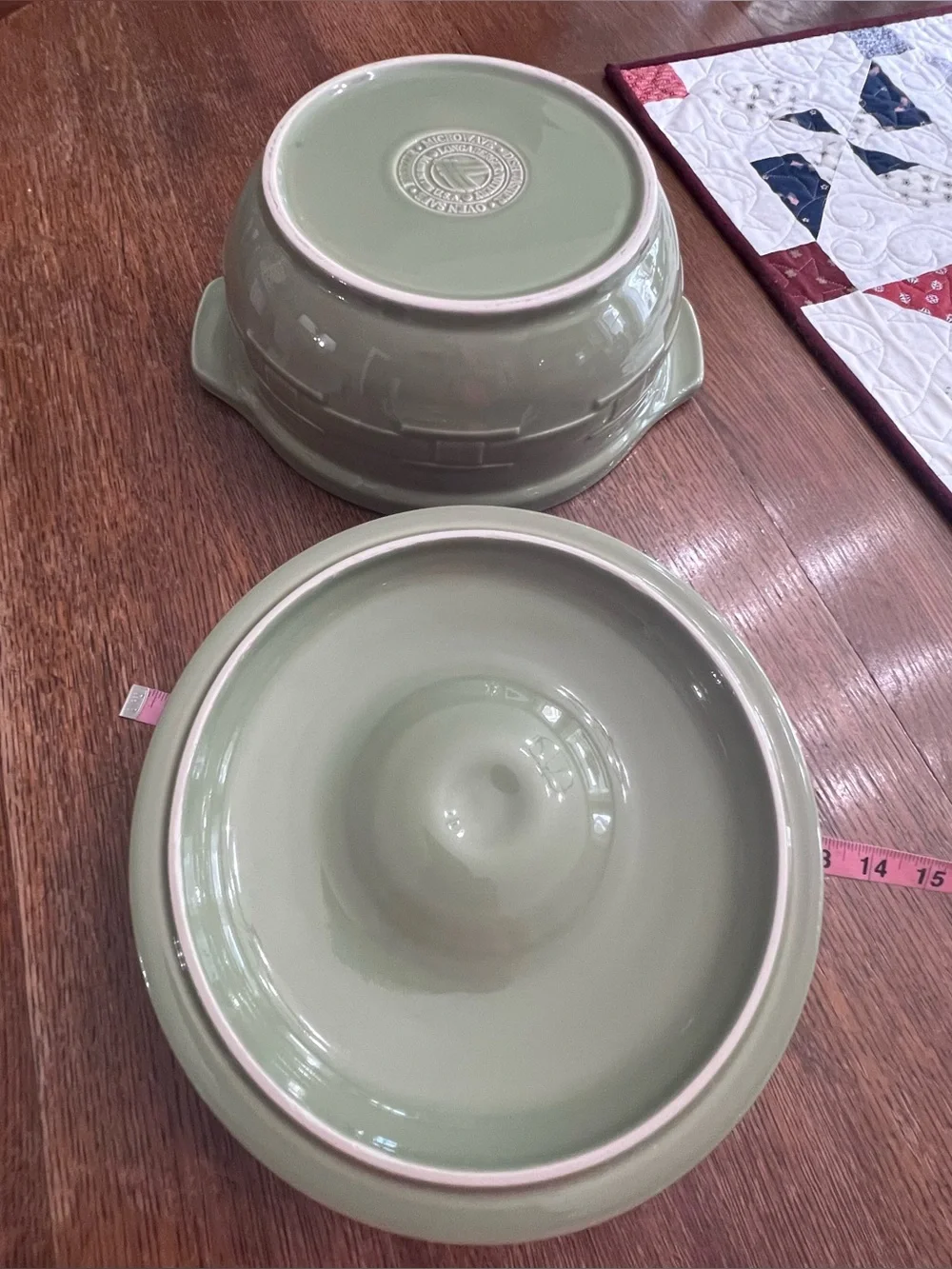 Longaberger 4 Qt Sage Covered Casserole 🍂